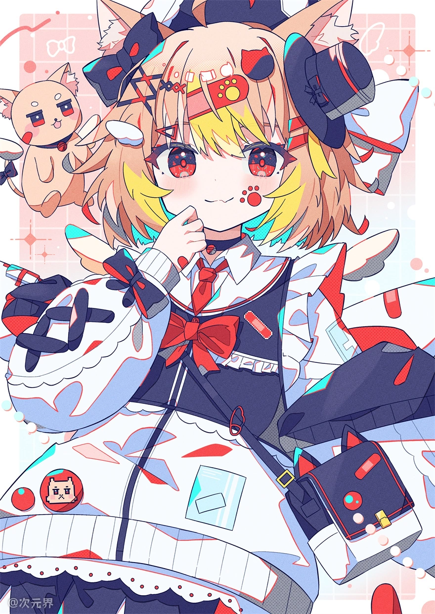 可爱女孩子 小精灵 蝴蝶结 动漫壁纸 手机壁纸 2K壁纸