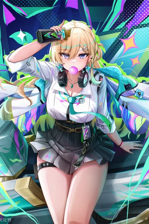 鸣潮 琳奈 短裙 泡泡糖 游戏壁纸 手机壁纸 1080P