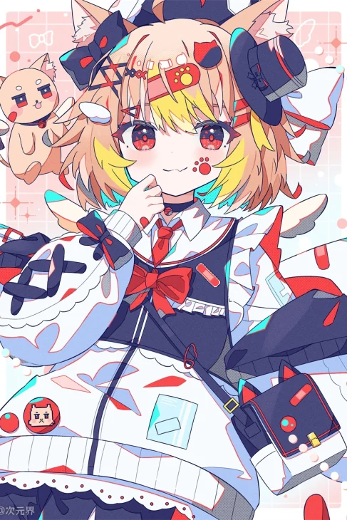 可爱女孩子 小精灵 蝴蝶结 动漫壁纸 手机壁纸 2K壁纸